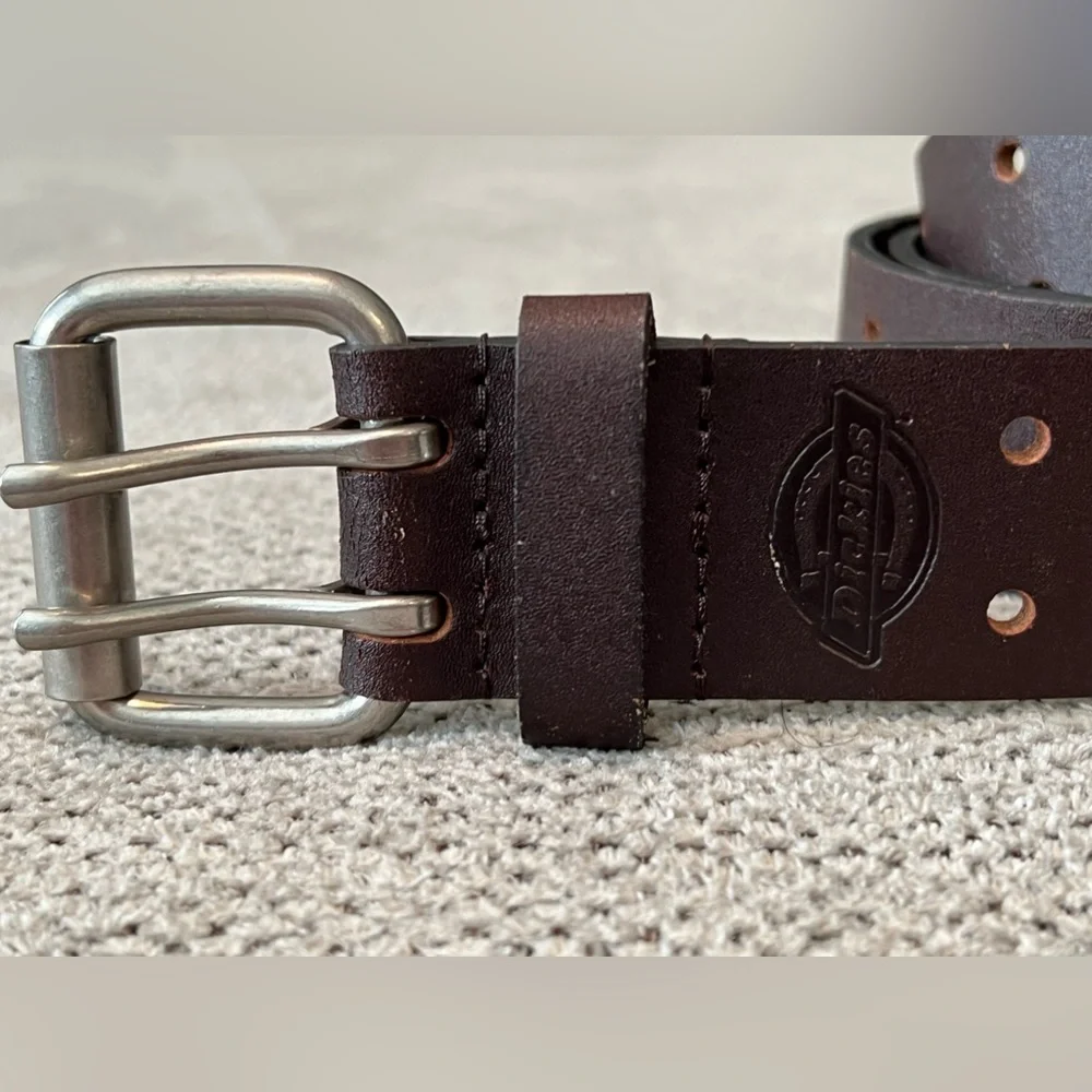 Dickies Double Prong Brown Leather‎ Belt 30